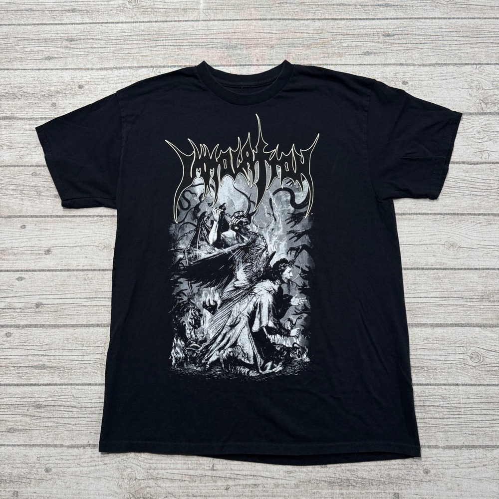 Immolation T-Shirt Mens Large Black North America Tour Graphic Death Metal Merch